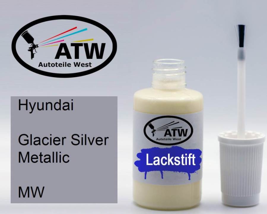 Hyundai, Glacier Silver Metallic, MW: 20ml Lackstift, von ATW Autoteile West.